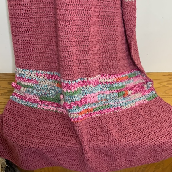 Handmade Knitted Long Sleeve Duster Cardigan | Recycled | Cozy Wrap | Grandma - Picture 7 of 13